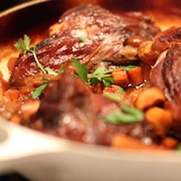 Braised Lamb Shanks with Butternut Squash Puree