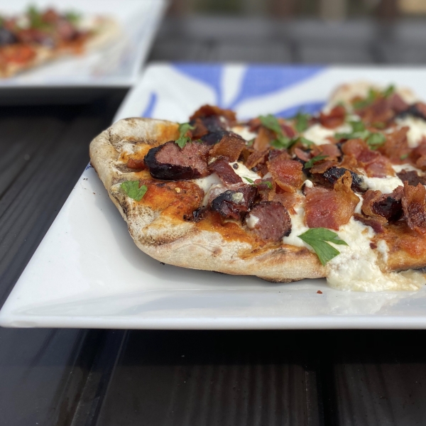 Grilled Burrata Pizza with Hillshire Farm® Smoked Sausage
