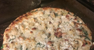 Bacon Spinach Artichoke Pizza