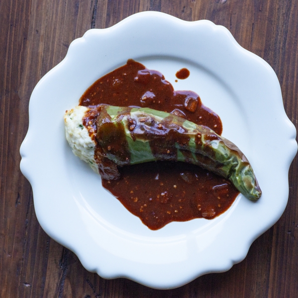 Chicken Stuffed Peppers with Enchilada Sauce