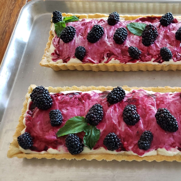 Blackberry Mascarpone Tart with Thyme Shortbread Crust