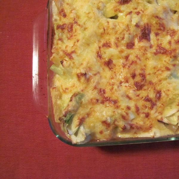 Easy Pasta Bake with Leek and Cheese