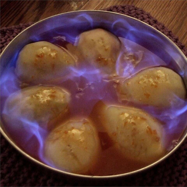 Poached Pears with Apricot Sauce