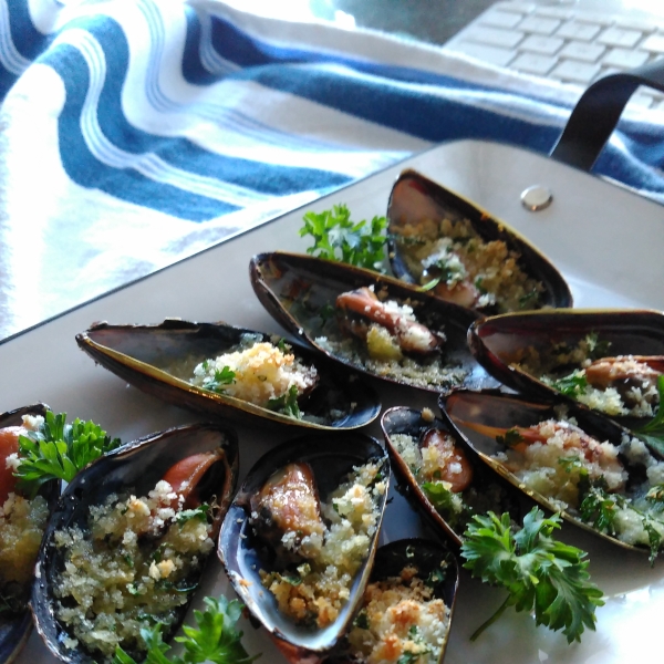 Mussels au Gratin