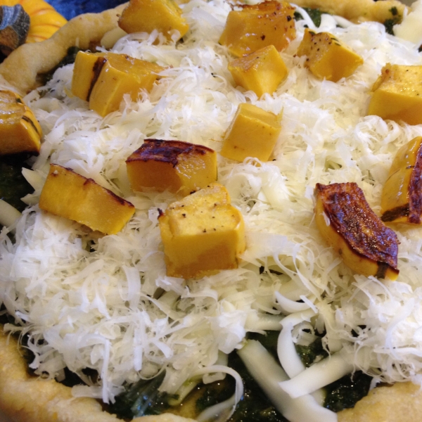 Vegetarian Pizza with Pesto and Delicata Squash