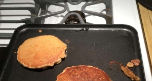 Oatmeal Rhubarb Pancakes