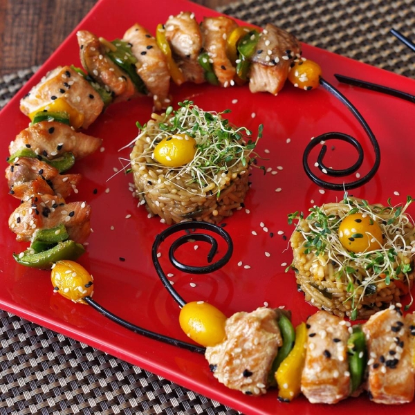 Salmon Teriyaki Kebabs