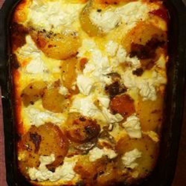 Roasted Red Pepper and Goat Cheese Frittata