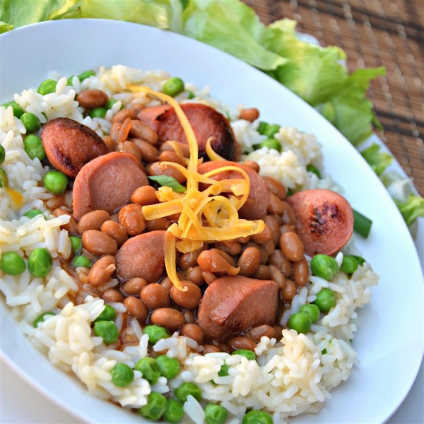 Dogs 'n' Beans Rice Bowl