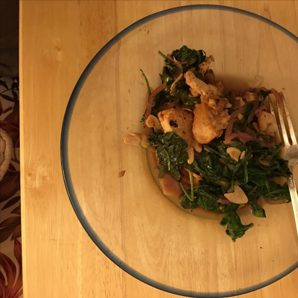 Honey Lemon Glazed Salmon with Spinach Saute