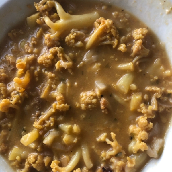 Roasted Cauliflower and Leek Soup