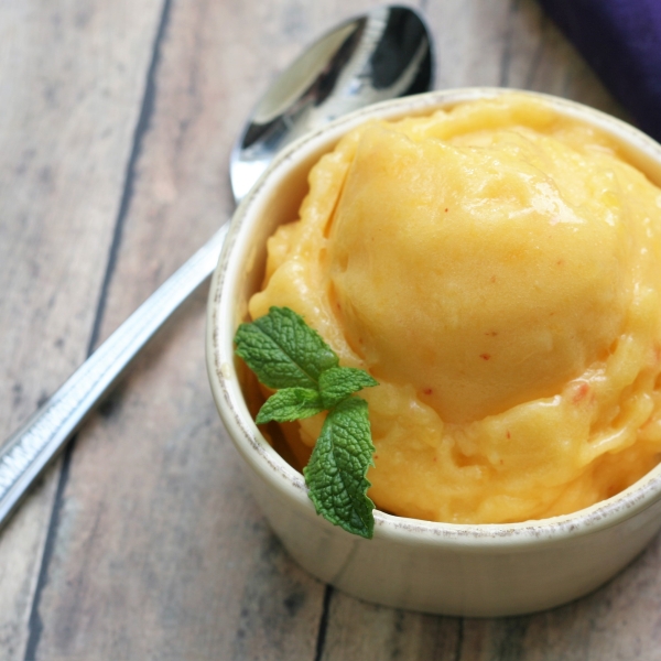 No-Churn Peach Sorbet