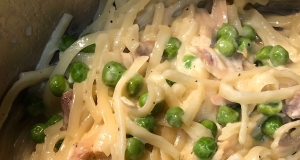 Creamy Ham and Asparagus Fettuccine