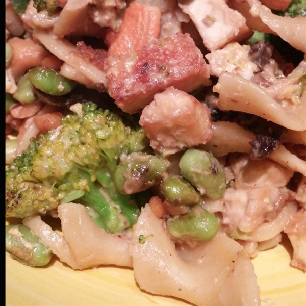 Tofu Egg Noodles In Coconut Sauce