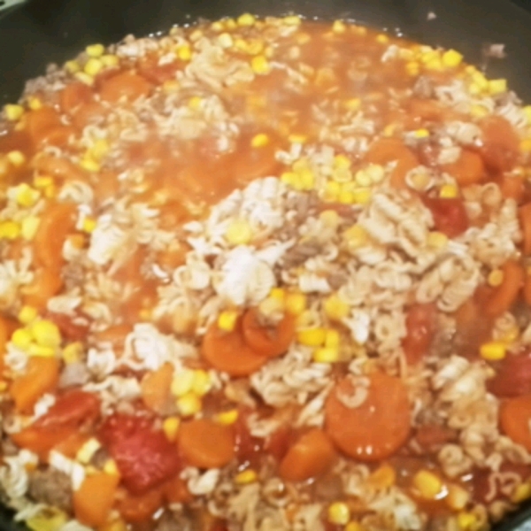 Ground Beef Curly Noodle