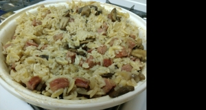 Mushroom and Sausage Rice Pilaf