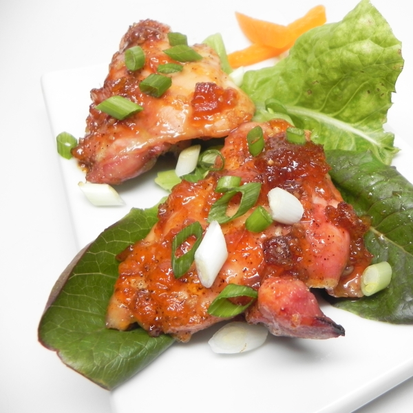 Glazed Apricot Chicken Thighs