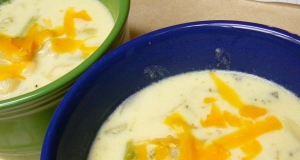 Broccoli Cheese Soup with Pasta Shells