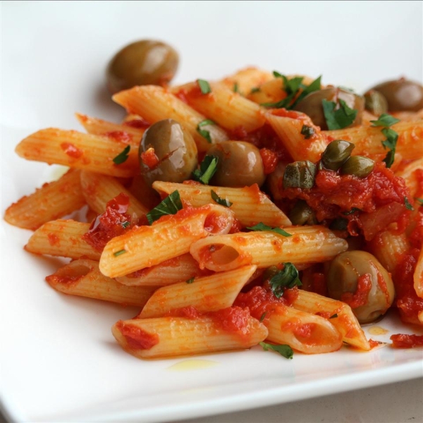Gluten Free Penne with Puttanesca Sauce