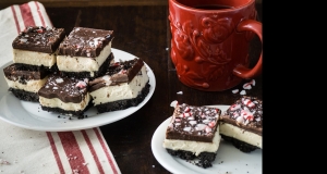 No-Bake Chocolate Peppermint Cheesecake Squares