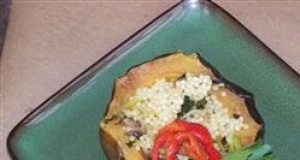 Vegan Acorn Squash Stuffed with Israeli Couscous
