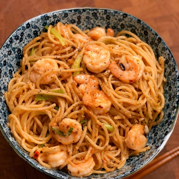 Shrimp and Noodles with Chili Crisp Sauce