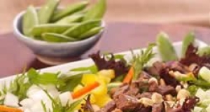 Spicy Gingered Beef and Snap Pea Salad