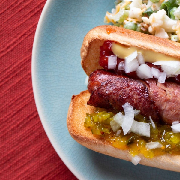 Fried Bacon Wrapped Hot Dog