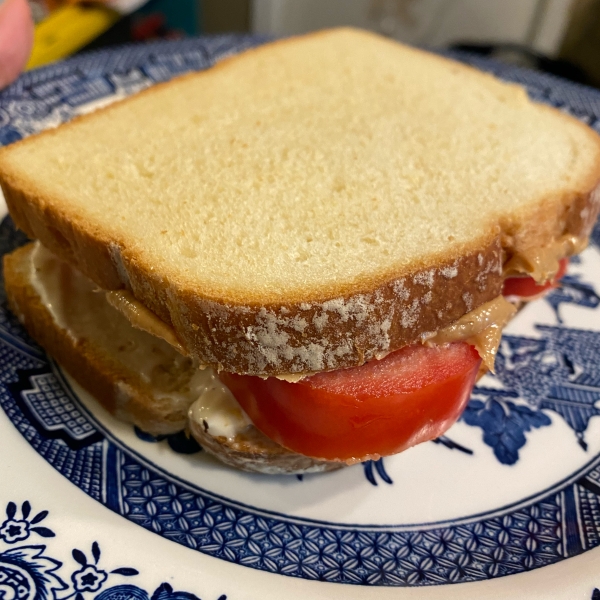Simple Peanut Butter and Tomato Sandwich