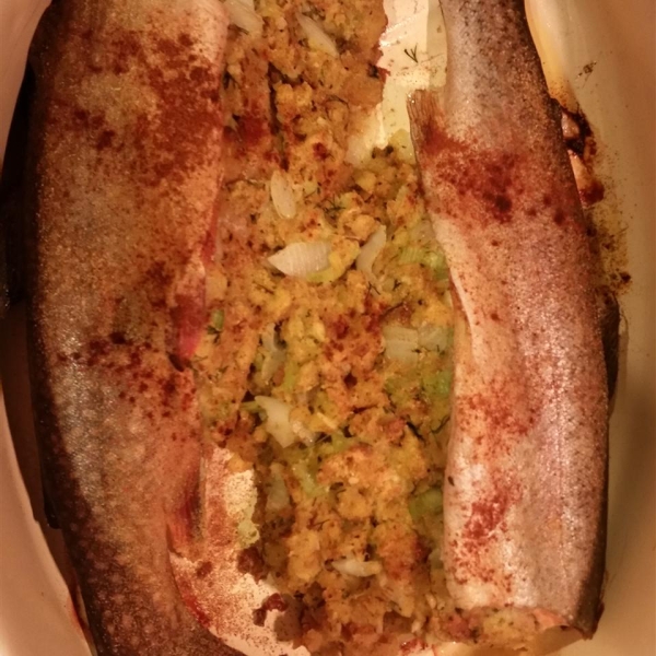 Oven Roasted Trout with Lemon Dill Stuffing