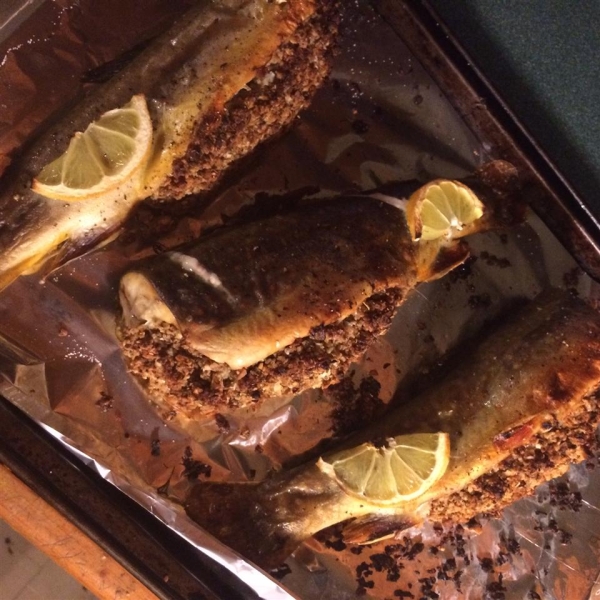 Oven Roasted Trout with Lemon Dill Stuffing