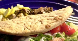 Grilled Salmon Greek Pitas