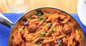 Simple Smoky Penne and Meatballs