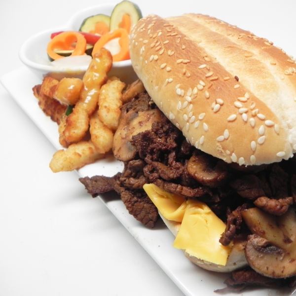 Corey's Steak, Cheese, and Mushroom Subs