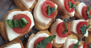 Crostini with Mozzarella and Tomato