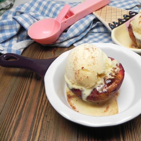 Air Fryer Grilled Peaches with Cinnamon