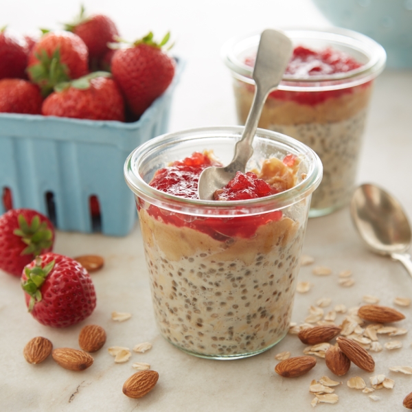 Almond Butter & Jam Overnight Oats