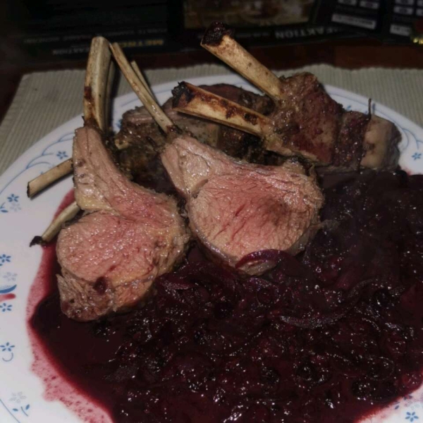Rack of Lamb with Blueberry Sauce