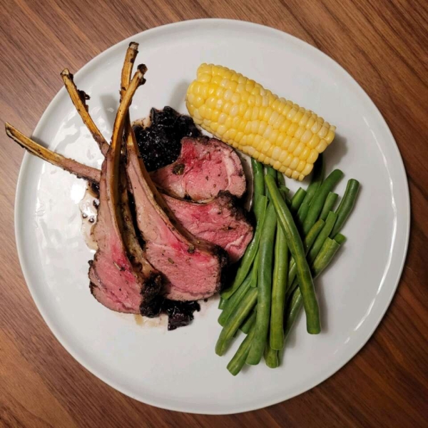 Rack of Lamb with Blueberry Sauce