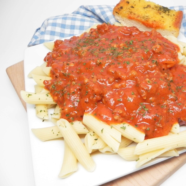 Mostaccioli with Creamy Tomato Sauce
