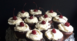 Chocolate-Cherry Cupcakes with Cream Cheese Buttercream Frosting