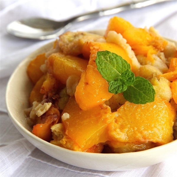 Sugar Free Peach and Banana Cobbler