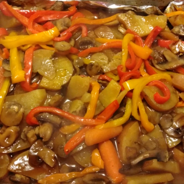 Sheet Pan Ground Beef, Potato, and Carrot Dinner