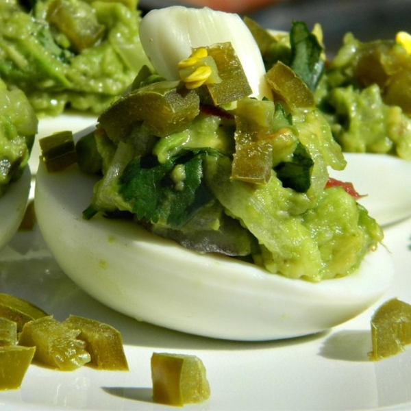 Devilishly Different Green Deviled Eggs