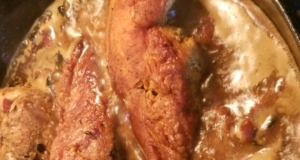 Chicken with Apple Cider and Bacon Sauce