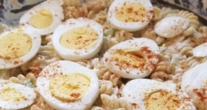 My Mom's Awesome Macaroni Salad (enough to feed a crowd!)