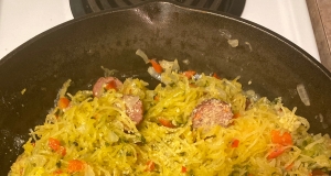 Pesto Spaghetti Squash Skillet with Hillshire Farm® Smoked Sausage