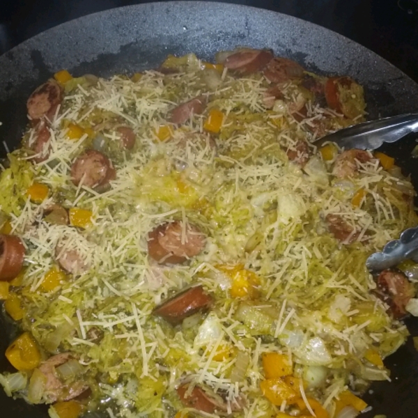Pesto Spaghetti Squash Skillet with Hillshire Farm® Smoked Sausage