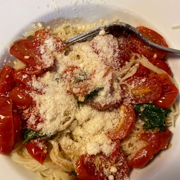 Roasted Cherry Tomatoes with Angel Hair