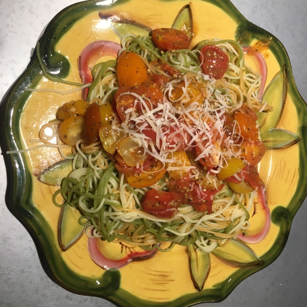 Roasted Cherry Tomatoes with Angel Hair